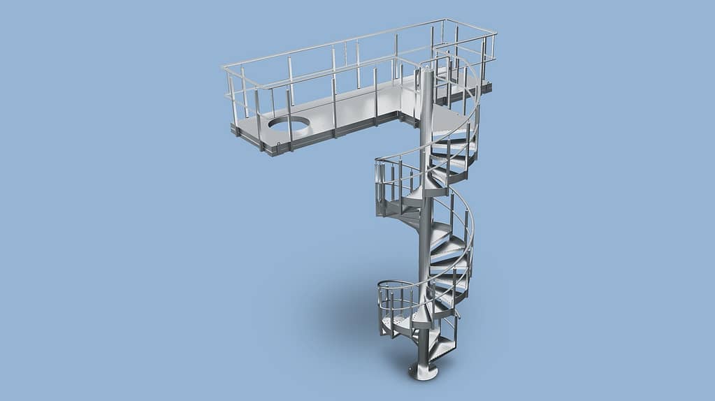 Custom stainless steel constructions spiral staircase Edelstahl Weimar